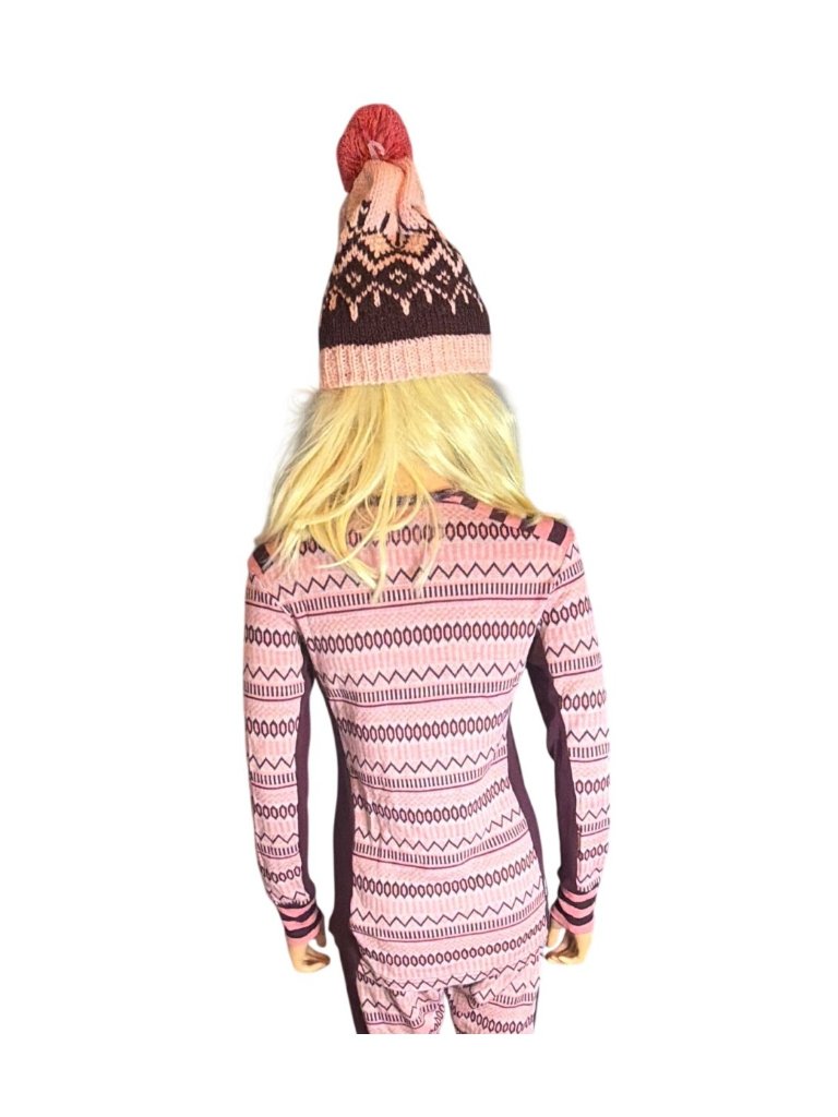Kari Traa Seim Nordic Fair Isle Beanie Hat Jam Rose — image 8 of 8